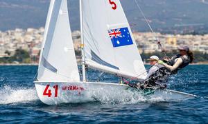 Nia Jerwood Monique de Vries - Day 2 - 470 World Championship 2017 photo copyright Nikos Alevromytis http://www.470.org taken at  and featuring the  class
