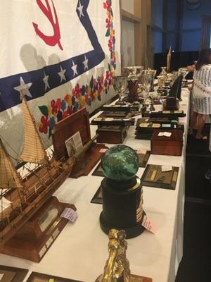 Tables full of trophies - just a portion of the dozens of perpetual awards in the TPYC collection - 2017 Transpac photo copyright Dobbs Davis taken at  and featuring the  class