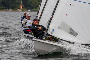 Charlie Cumbley with his starting face on - OK Dinghy Europeans photo copyright  Robert Deaves taken at  and featuring the  class