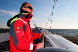Francis Joyon at the helm of his maxi-trimaran IDEC Sport photo copyright IDEC Sport taken at  and featuring the  class