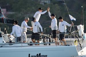 Andrews and his Locomotive team enjoying the moment in winning Division 5 - 2017 Transpac photo copyright Betsy Crowfoot/Ultimate Sailing taken at  and featuring the  class