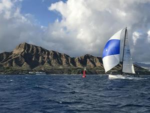 A Division 3 rival to Locomotion - t Draconis from Japan - also finished today with Diamond Head as an iconic backdrop - 2017 Transpac photo copyright Charity Palmatier / Ultimate Sailing taken at  and featuring the  class