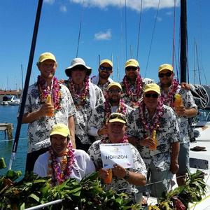 Horizon in the Ala Wai, claiming the prize - 2017 Transpac photo copyright Todd Rasmussen / TPYC taken at  and featuring the  class