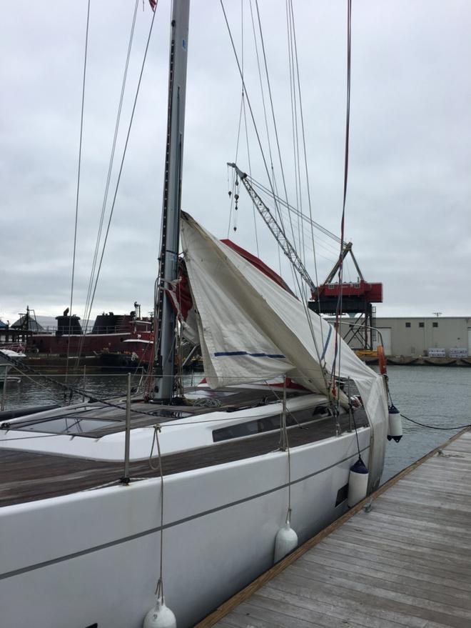 A photo of 39-foot sailing vessel Nennette, owned and operated by 73-year-old French sailor Joseph Calland. Calland was reportedly planning to sail from Beaufort, North Carolina, to New York City and was reported as overdue after issuing a mayday call about 45 miles southeast of Cape Henry, Virginia, July 30, 2017 ©  Maritime Rescue Coordination Center Gris-Nez