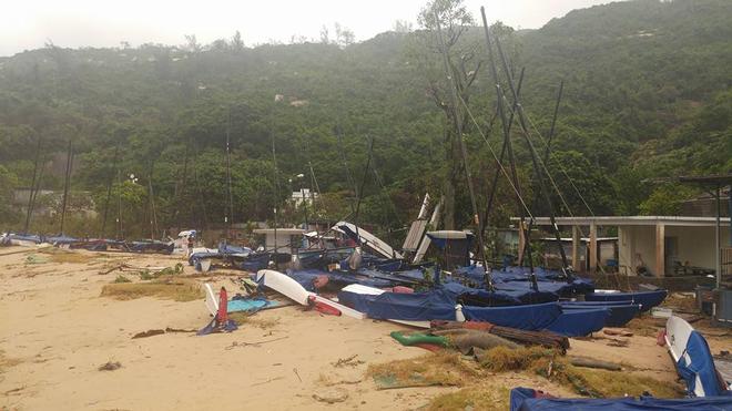 Hobie Beach, Tai Tam. The aftermath of Typhoon Hato. © Tong Shing