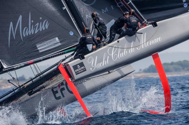 Pierre Casiraghi's Malizia - Yacht Club de Monaco flying high – 36 Copa del Rey MAPFRE © Jesus Renedo / GC32 Racing Tour