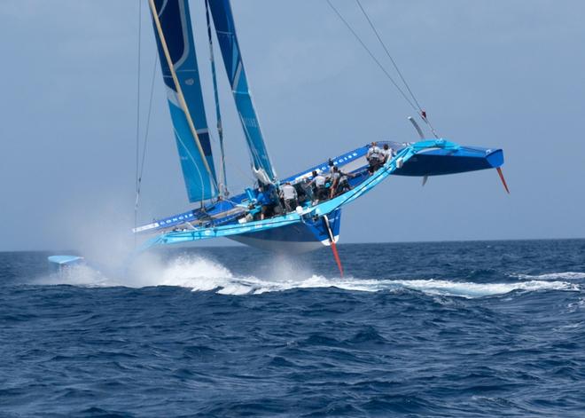 Perfect conditions for Tony Lawson’s MOD70, MS Barbados Concise10 to really show her true colours – Mount Gay Round Barbados Race Series ©  Peter Marshall / MGRBR