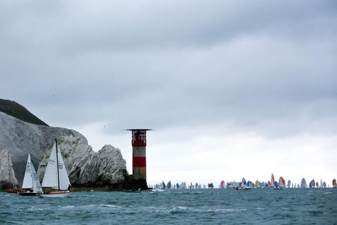 The 2017 Round the Island Race in association with Cloudy Bay fleet round the iconic Needles on the Isle of Wight. © Island Sailing Club