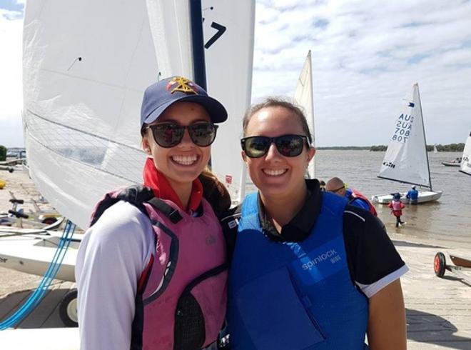 Danah Clements and Emma Hutcheson – Two of the female competitors – OK Dinghy Queensland Championships © Southport Yacht Club http://www.southportyachtclub.com.au