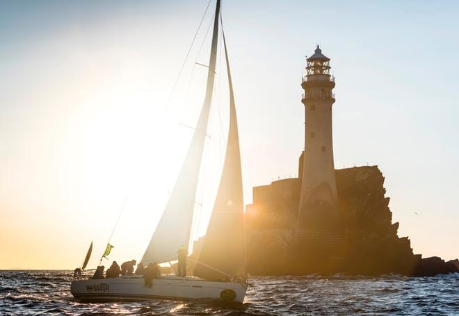 Lancelot II at the Fastnet Rock, one of the world of sailing's most iconic landmarks – Rolex Fastnet Race © Quinag