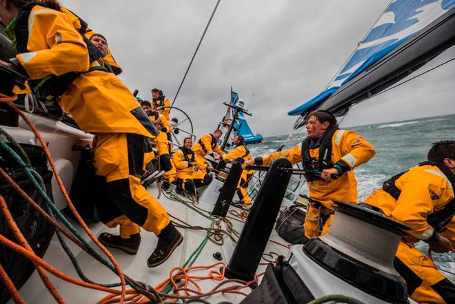 Opening battle of the Volvo Ocean Race fleet ©  Jen Edney / Volvo Ocean Race