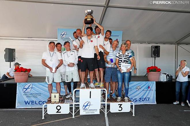The podium of the Corinthian division at the 20th Melges 24 World Championship in Helsinki ©  Pierrick Contin http://www.pierrickcontin.fr/