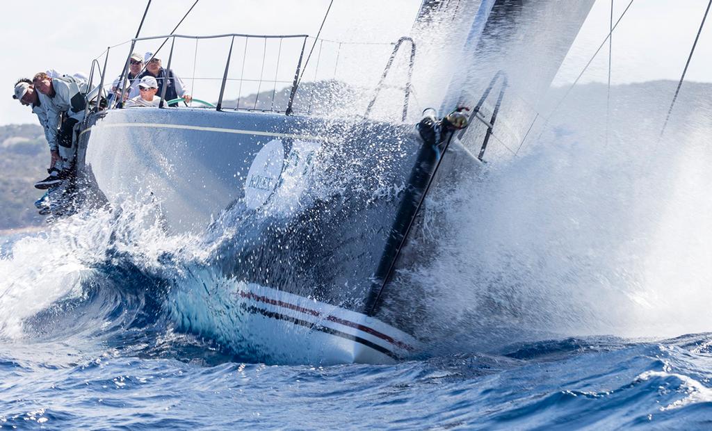 Bella Mente in 2015 in Porto Cervo for the Rolex Maxi 72 World Championship. photo copyright  Rolex / Carlo Borlenghi http://www.carloborlenghi.net taken at  and featuring the  class