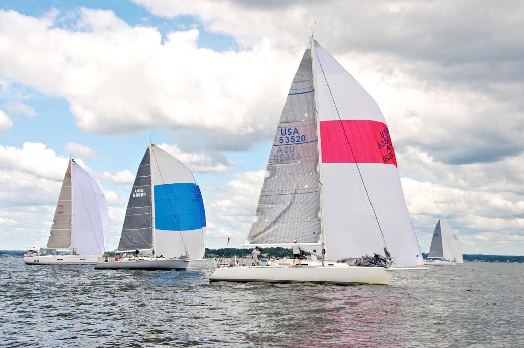 Racing action during the 2016 Stamford Yacht Club Vineyard Race photo copyright Rick Bannerot / ontheflyphoto.net taken at  and featuring the  class