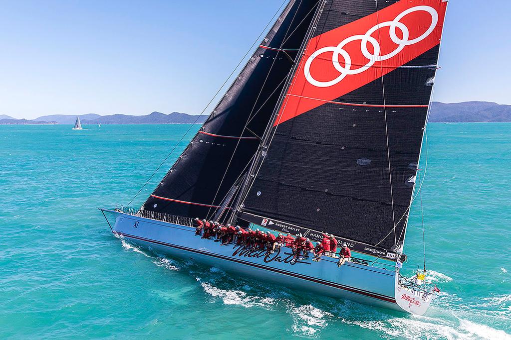 Wild Oats XI displays her new North Sails 3Di wardrobe at Hamilton Island. photo copyright Andrea Francolini taken at  and featuring the  class