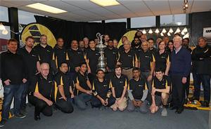 Members of the ETNZ team brought the America’s Cup to Jackson Industries’ Onehunga premises to say thank you photo copyright Bryce Taylor taken at  and featuring the  class