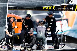 Action onboard Team Nika as the crew prepare to round the gate - 2017 RC44 Marstrand World Championship photo copyright  Pedro Martinez / Martinez Studio / RC44 taken at  and featuring the  class