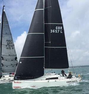Rob Craigie and Deb Fish are currently leading IRC Two Handed in the Jeanneau Sun Fast 3600 Bellino - Rolex Fastnet Race photo copyright James Boyd taken at  and featuring the  class