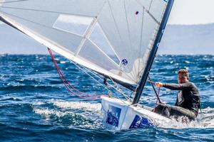 Cameron Tweedle racing in Hyeres – U23 Finn World Championship photo copyright  Robert Deaves taken at  and featuring the  class