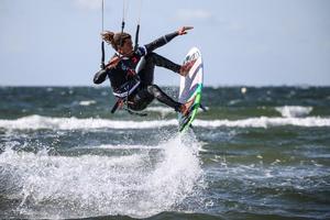 Airton powers into an air-3 in the semis – GKA Kite-Surf World Tour photo copyright  Joern Pollex taken at  and featuring the  class