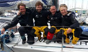From left Robin Marais, Phil Sharp, Pablo Santurde, Pietro Luciani  - Rolex Fastnet Race 2017 photo copyright  Phil Sharp Racing taken at  and featuring the  class
