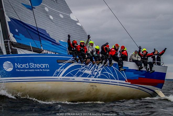 The Russians celebrate their win in the final leg to St Petersburg – Nord Stream Race ©  Andrey Sheremetev / Nord Stream Race