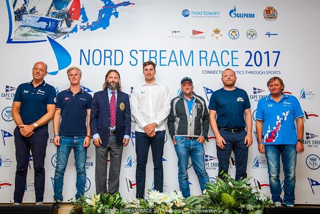 The skippers and organisers of the race share the stage – Nord Stream Race ©  Lars Wehrmann / Nord Stream Race