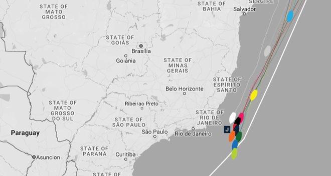 Current positions – Day 27, Race 1 – Clipper Round the World Yacht Race © Clipper Ventures