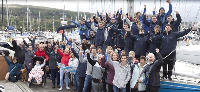 Friends, family, Trust supporters and young person who have been involved in the voyage, came down to join in the celebrations © onEdition http://www.onEdition.com