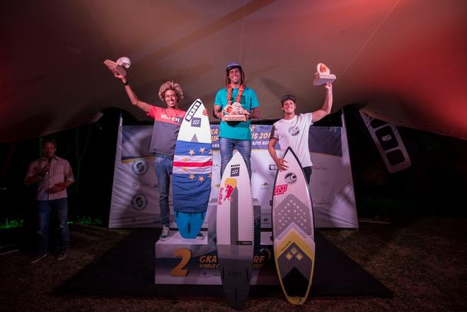 Men's championship podium – GKA Kite-Surf World Tour ©  Ydwer van der Heide