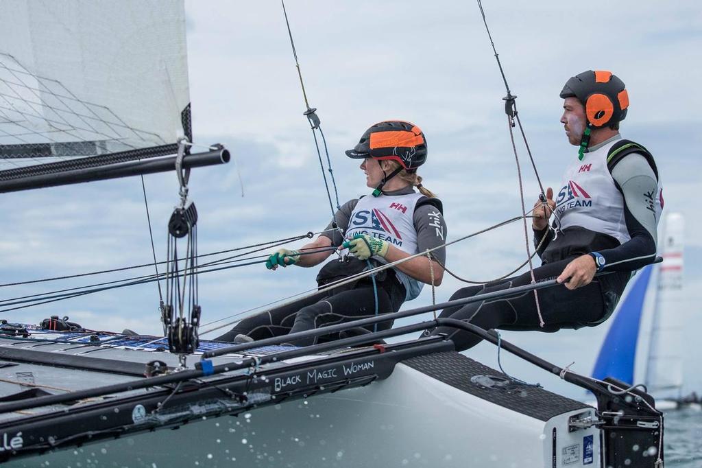 USA were disqualified on the first day over a daggerboard bush issue  - Day 1, Nacra 17 Worlds La Grande Motte, France photo copyright Nacra 17 World Championship taken at  and featuring the  class