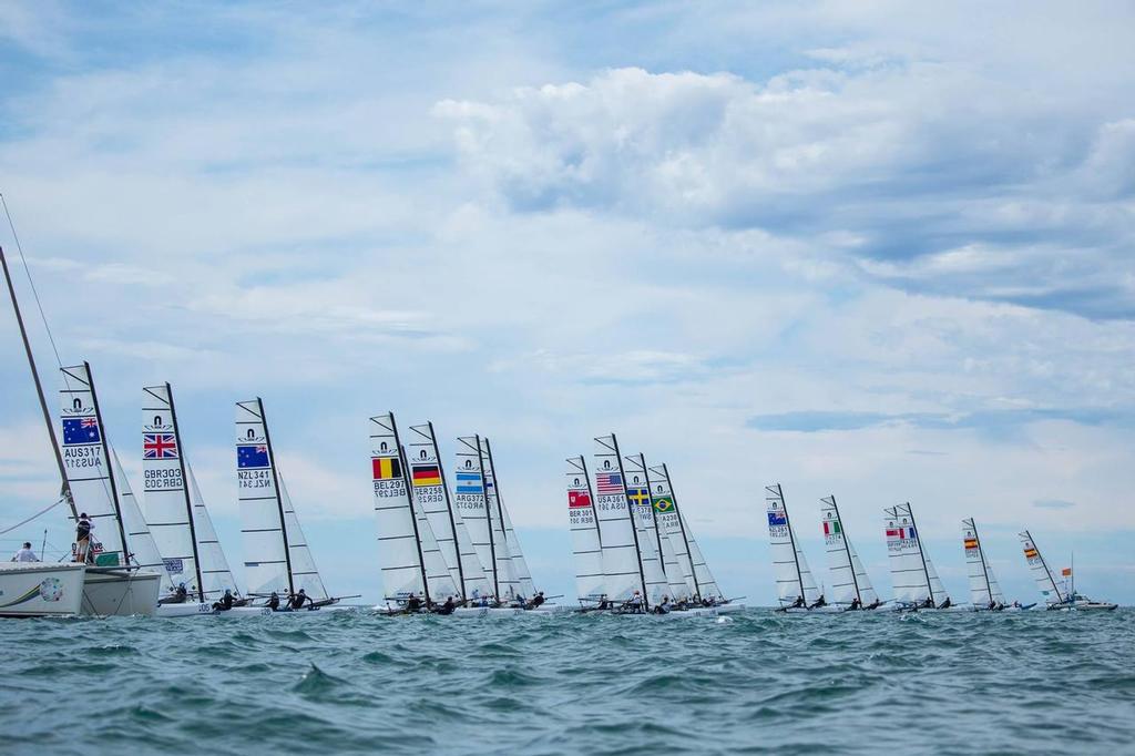 Start - Day 2, Nacra 17 Worlds La Grande Motte, France photo copyright Nacra 17 World Championship taken at  and featuring the  class
