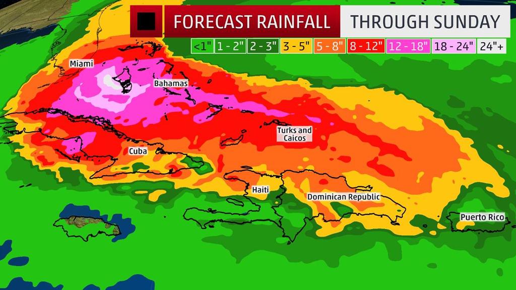 Rainfall Forecast - Localized higher amounts are possible. © The Weather Channel