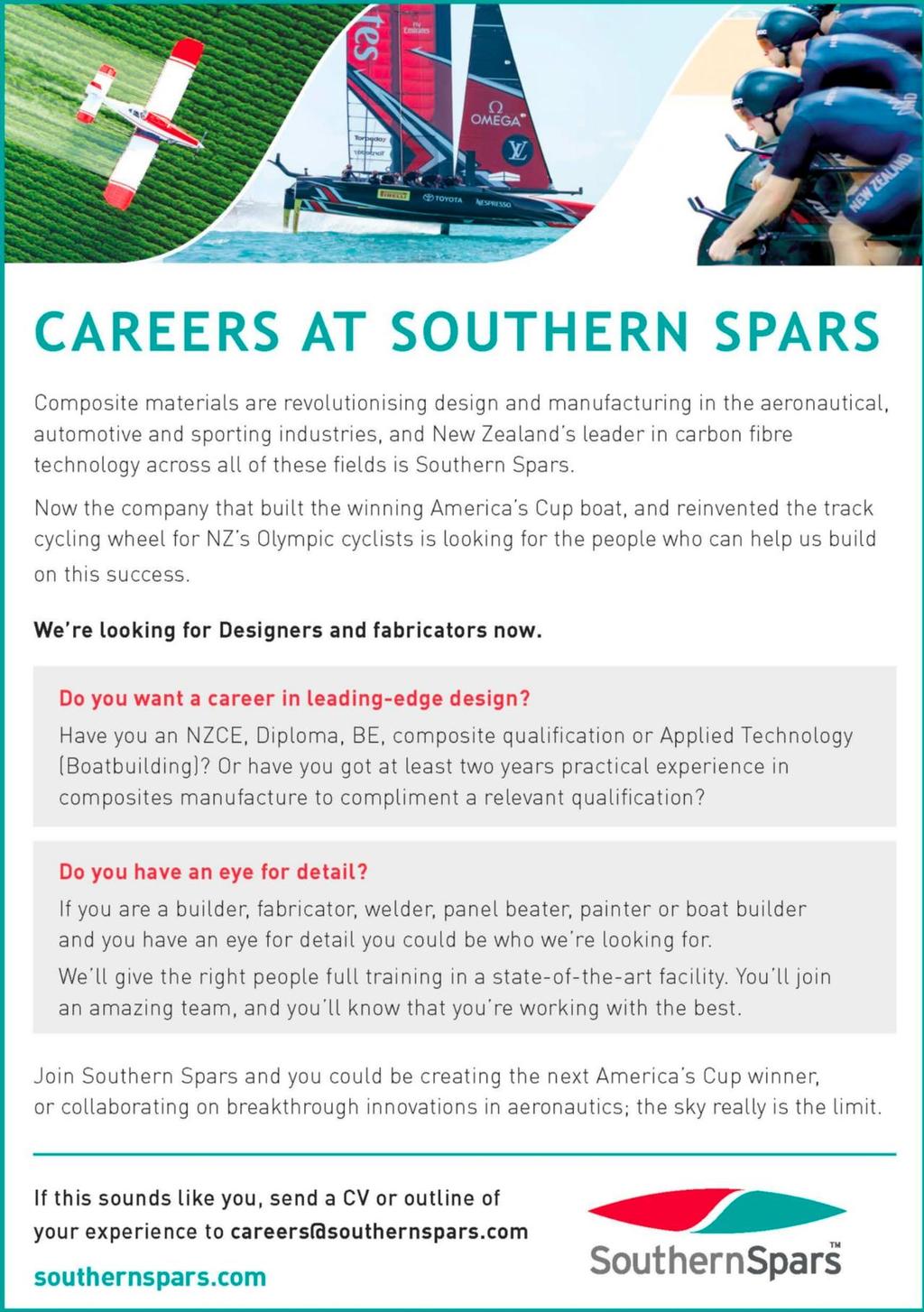 Southern Spars seek Designers and Fabricators photo copyright Southern Spars taken at  and featuring the  class