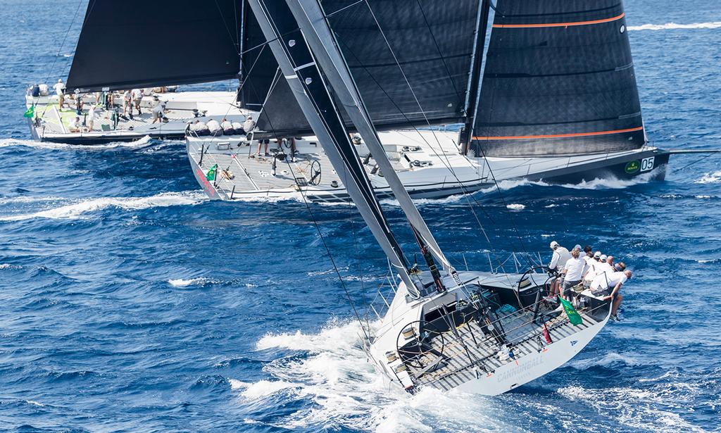 Dario Ferrari's Cannonball, on her way to her close victory in the Maxi 72 class today. - Day 5 - Maxi Yacht Rolex Cup 2017 ©  Rolex / Carlo Borlenghi http://www.carloborlenghi.net