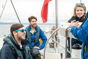Trust Ambassador and Olympic sailor, Luke Patience, on board with some of the young people during an earlier leg of Round Britain photo copyright Ellen MacArthur Cancer Trust taken at  and featuring the  class