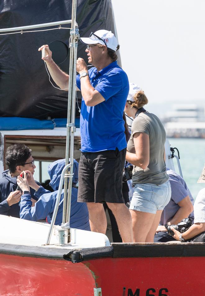 Laurence Mead does the talking. 2017 Volvo Hong Kong to Vietnam Race ©  RHKYC/Guy Nowell http://www.guynowell.com/