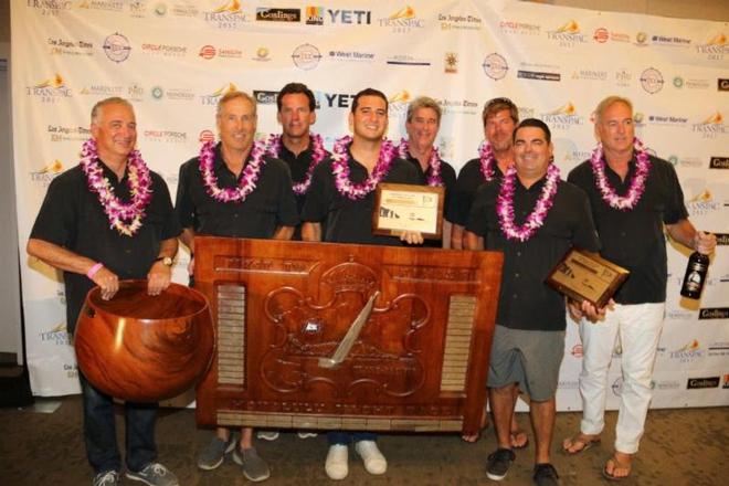The largest trophy in Transpac, the Barn Door Trophy, awarded to Manouch Moshayedi's Rio 100 for this year's 49th edition of the race ©  David Livingston