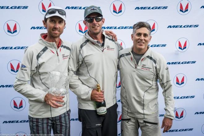 2017 Melges 20 Corinthian World Champions - (left to right) Julian Plante, Justin Quigg and Nick Cleary - 2017 Melges 20 World Championship © Barracuda Communication