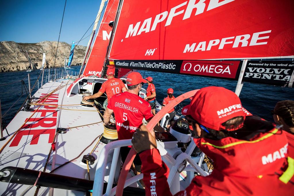 Prologue start on-board MAPFRE. Photo by Jen Edney/Volvo Ocean Race. 08 October, 2017 photo copyright Volvo Ocean Race http://www.volvooceanrace.com taken at  and featuring the  class