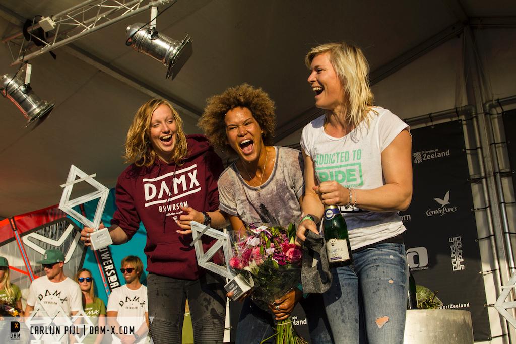 The top three ladies overall - DAM-X 2017 ©  Carlijn Pijl / dam-x.com