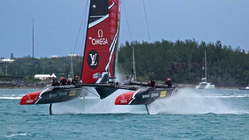 Emirates Team New Zealand  - Race 6 - Bermuda  June 11, 2017 - Start of Leg 2 sailing at approximately 35kts photo copyright Richard Gladwell www.photosport.co.nz taken at  and featuring the  class
