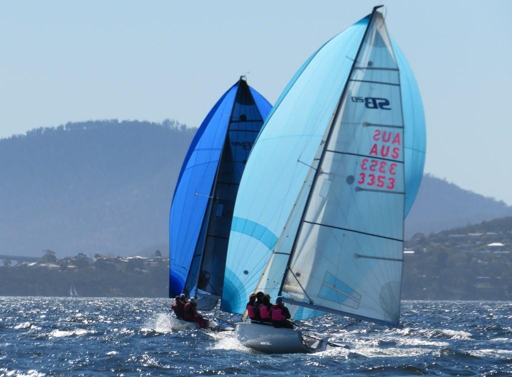 Teenage skipper Issi Declerk helming Power of Athena in the SB20 sprint series, - SB20 Worlds photo copyright Michelley Denney taken at  and featuring the  class