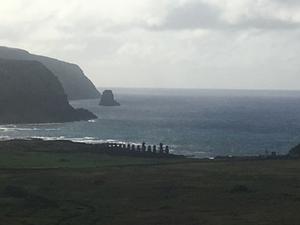 Easter Island coastline and Tongariki photo copyright  Kristen Anderson taken at  and featuring the  class