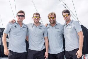 Alex and the Middle Sea Race crew. L-R Will Jackson, Jack Trigger & Nin O'Leary photo copyright Alex Thomson Racing taken at  and featuring the  class