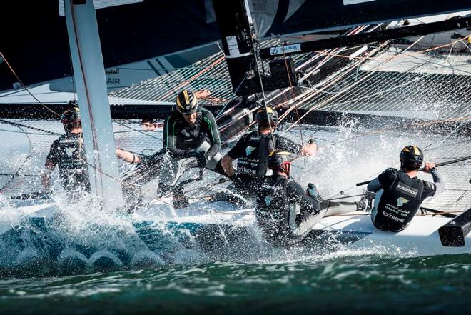 Act 7, Extreme Sailing Series San Diego - Day 3 – Phil Robertson’s Team Oman Air are not out of the fight yet and are still in with a shot at the season title. ©  Lloyd Images