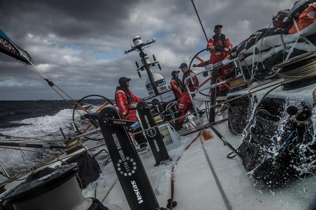 Leg 02, Lisbon to Cape Town, day 01, on board Vestas 11th Hour. Volvo Ocean Race. 06 November, 2017. photo copyright  Martin Keruzore / Volvo Ocean Race taken at  and featuring the  class