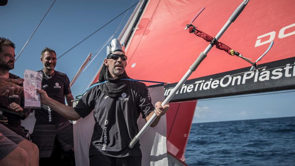 Leg 02, Lisbon to Cape Town, day 09, on board Dongfeng. Crossing the equator. Volvo Ocean Race. 13 November, 2017. ©  Jeremie Lecaudey / Volvo Ocean Race
