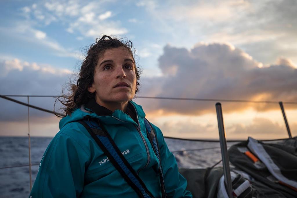 Leg 02, Lisbon to Cape Town, day 13,  on board AkzoNobel. Martine Grael is the closest she will be to home until the race get back to Brazil next year. Volvo Ocean Race. 17 November, 2017. ©  James Blake / Volvo Ocean Race