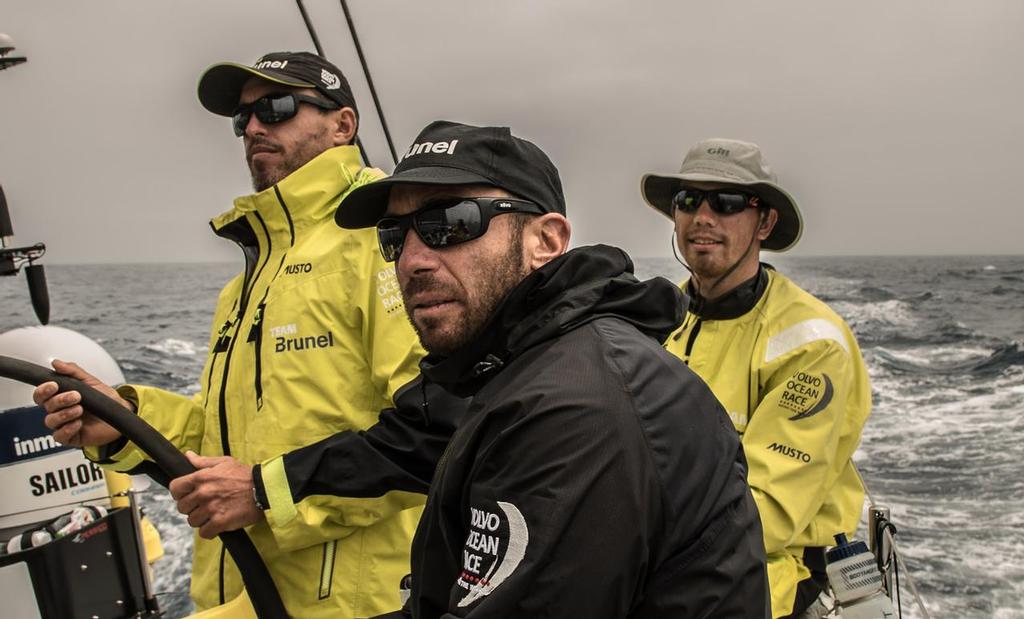 Leg 2, Day 15, Lisbon to Cape Town, The boys at the wheel, Photo by Rich Edwards/Volvo Ocean Race. 19 November, 2017 ©  Rich Edwards / Volvo Ocean Race